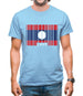 Laos Barcode Style Flag Mens T-Shirt