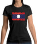 Laos Grunge Style Flag Womens T-Shirt