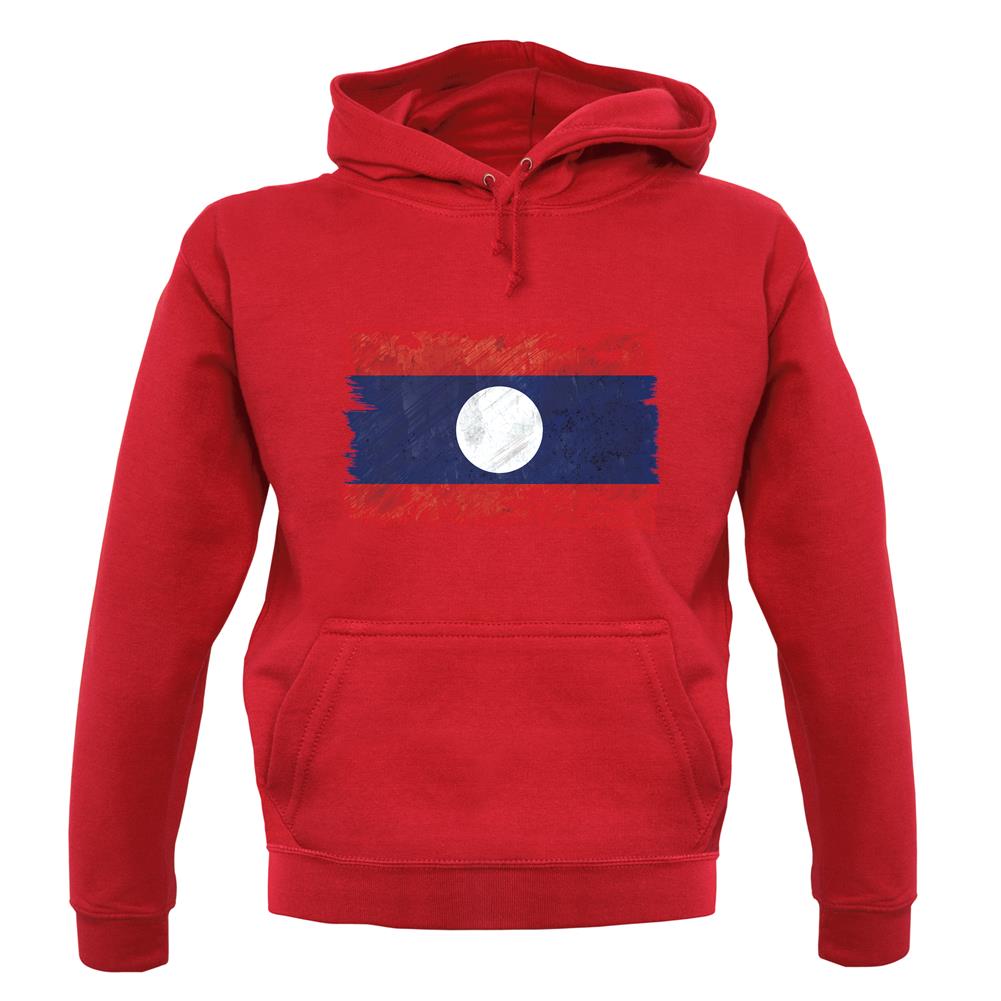 Laos Grunge Style Flag unisex hoodie