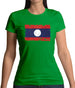 Laos Grunge Style Flag Womens T-Shirt