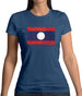 Laos Grunge Style Flag Womens T-Shirt