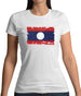 Laos Grunge Style Flag Womens T-Shirt