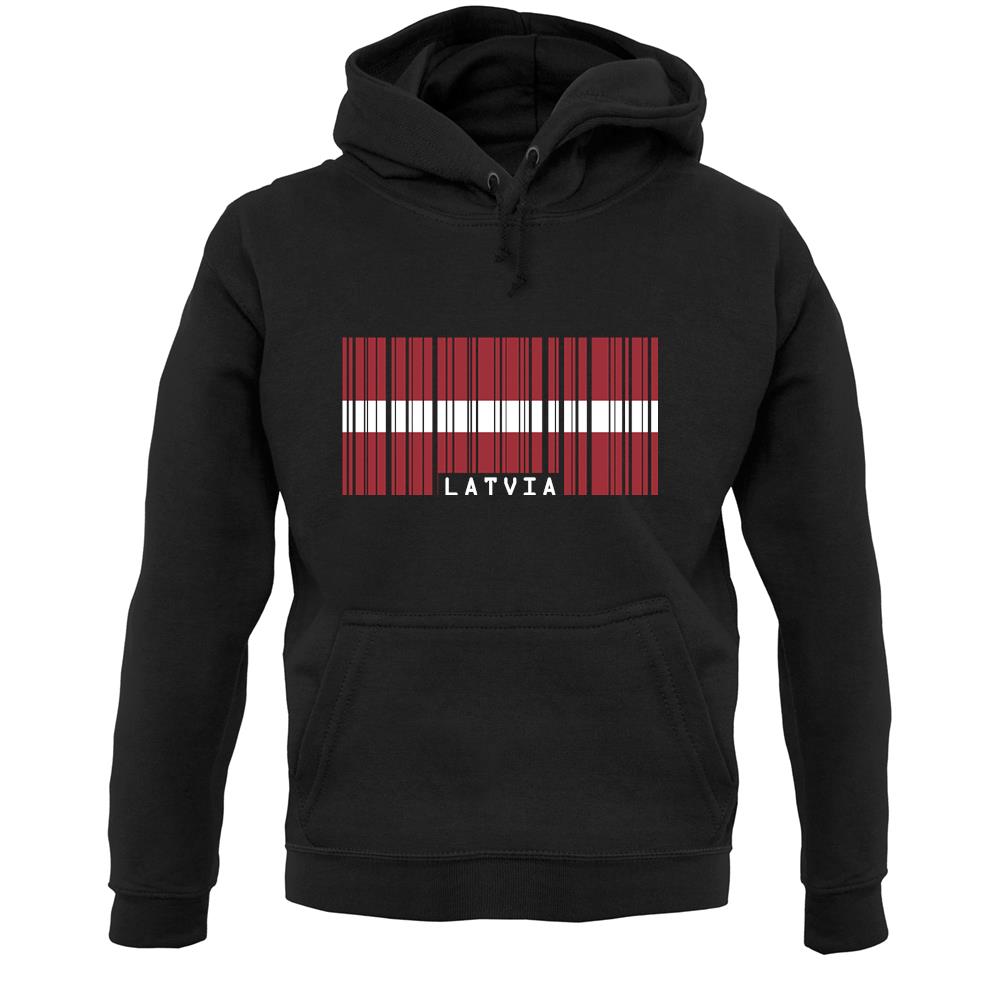 Latvia Barcode Style Flag Unisex Hoodie