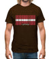 Latvia Barcode Style Flag Mens T-Shirt