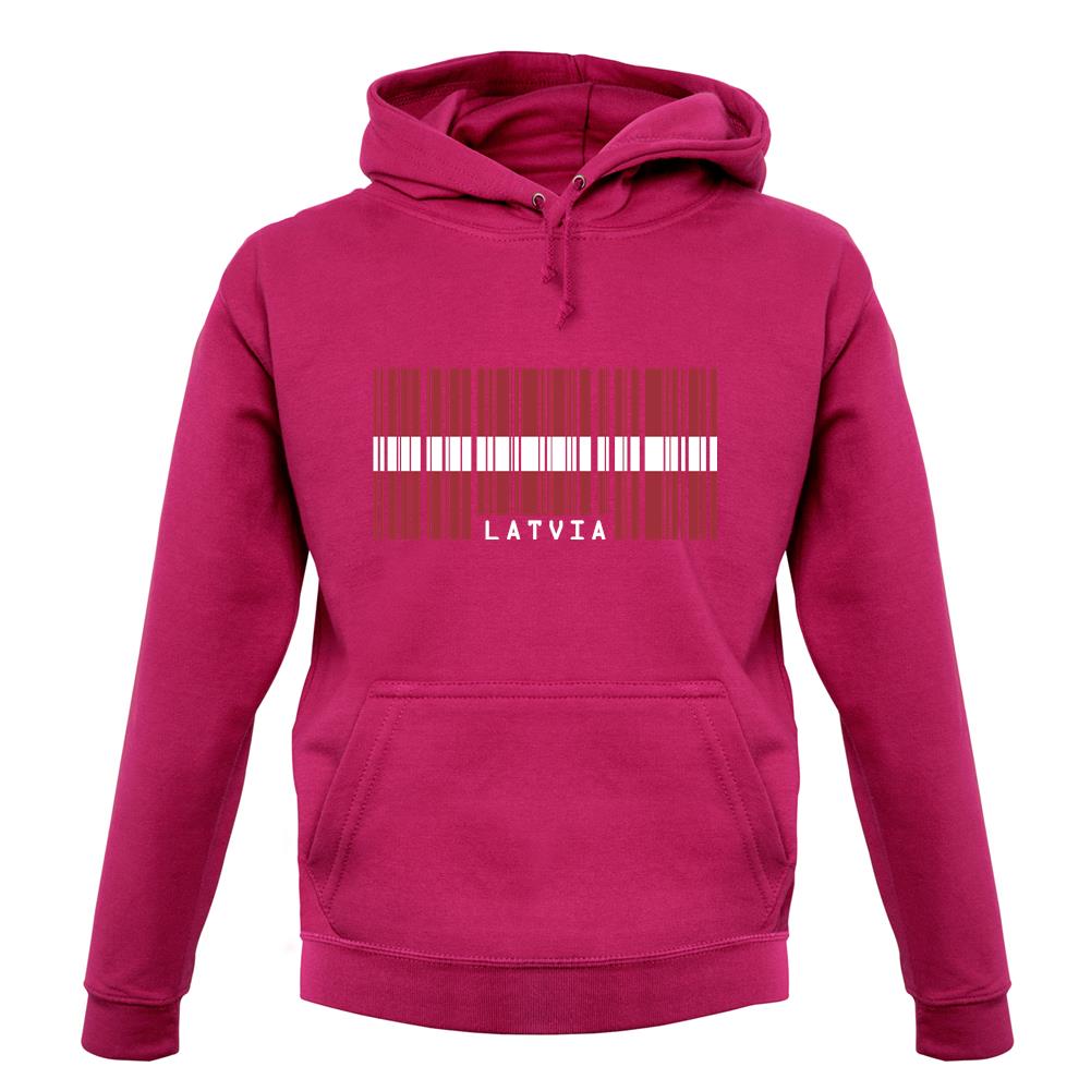 Latvia Barcode Style Flag unisex hoodie