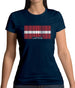 Latvia Barcode Style Flag Womens T-Shirt
