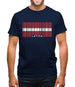 Latvia Barcode Style Flag Mens T-Shirt