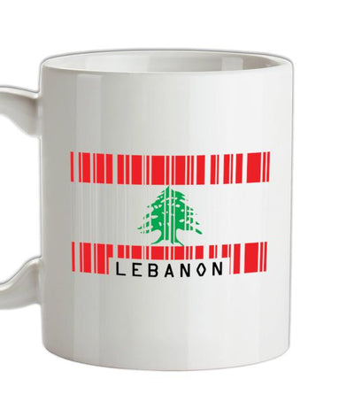 Lebanon Barcode Style Flag Ceramic Mug