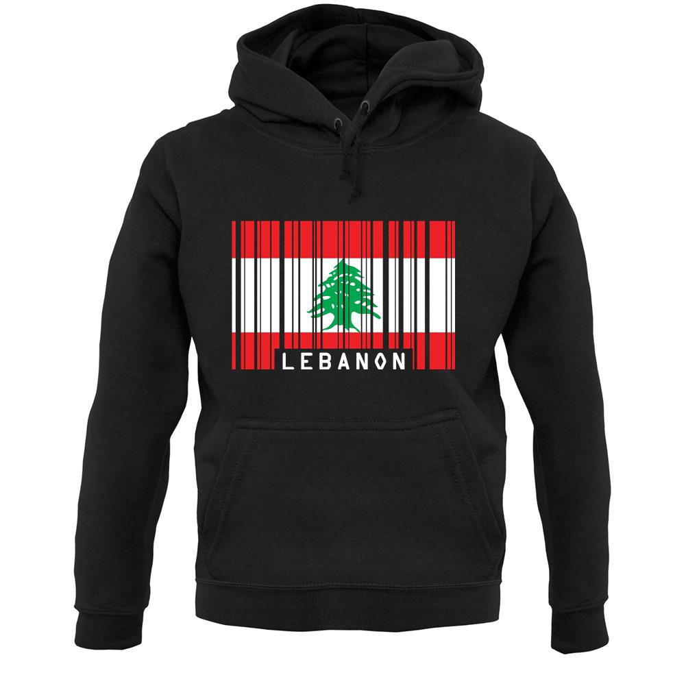 Lebanon Barcode Style Flag Unisex Hoodie