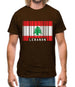 Lebanon Barcode Style Flag Mens T-Shirt
