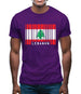 Lebanon Barcode Style Flag Mens T-Shirt