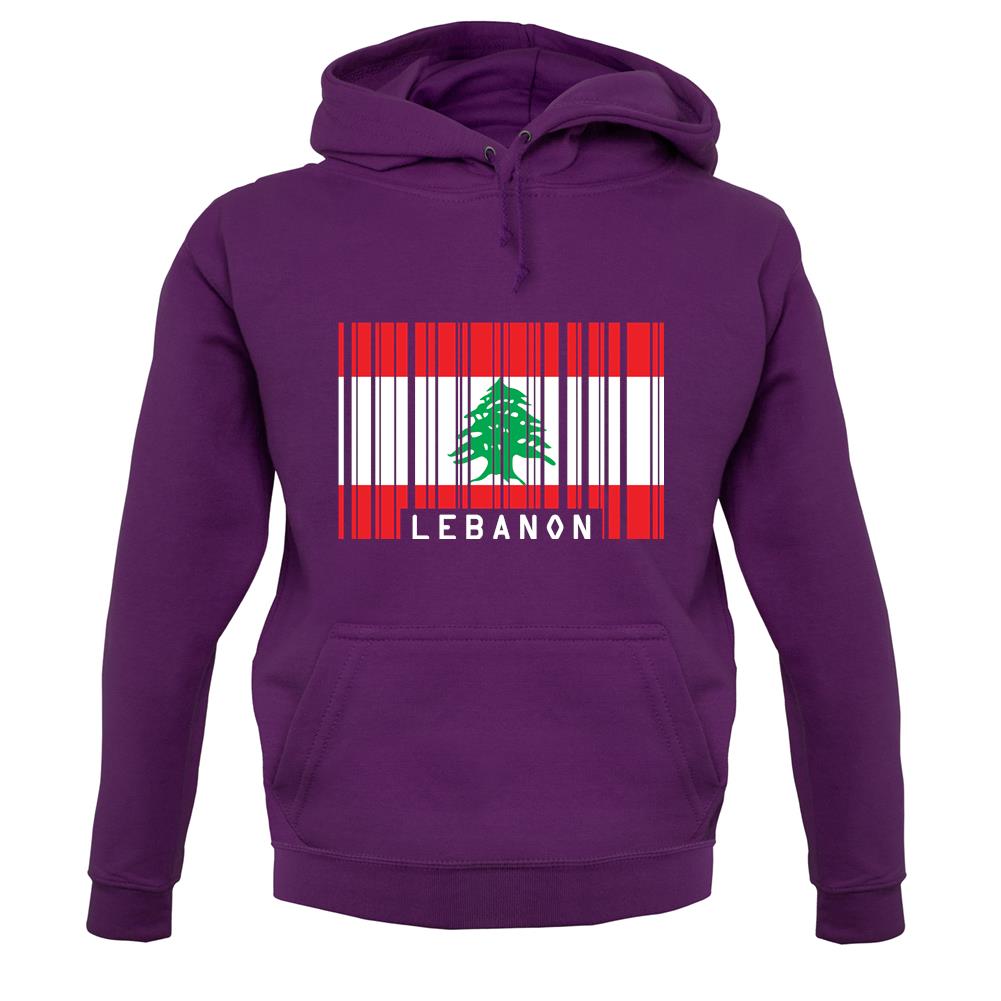Lebanon Barcode Style Flag unisex hoodie