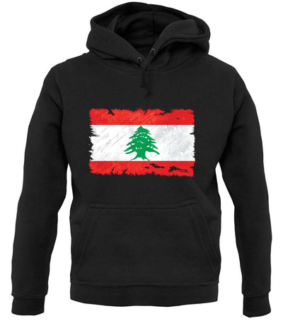 Lebanon Grunge Style Flag unisex hoodie