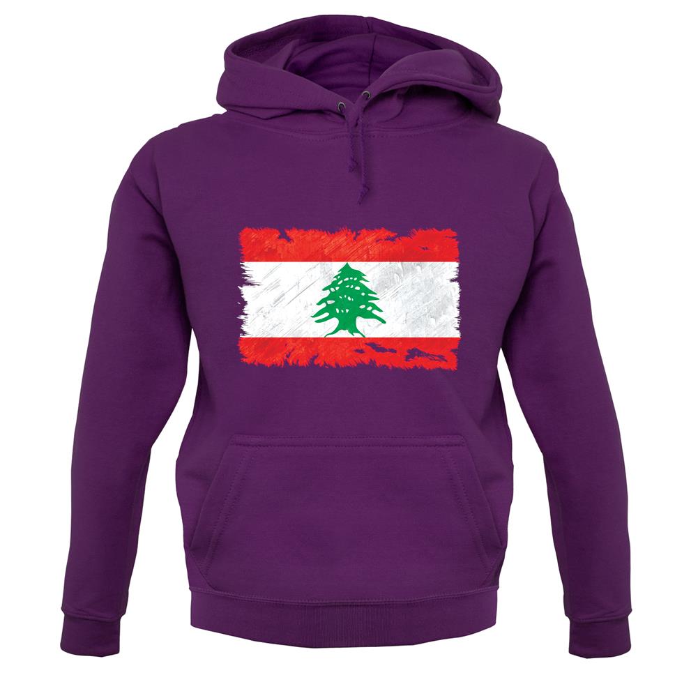 Lebanon Grunge Style Flag unisex hoodie