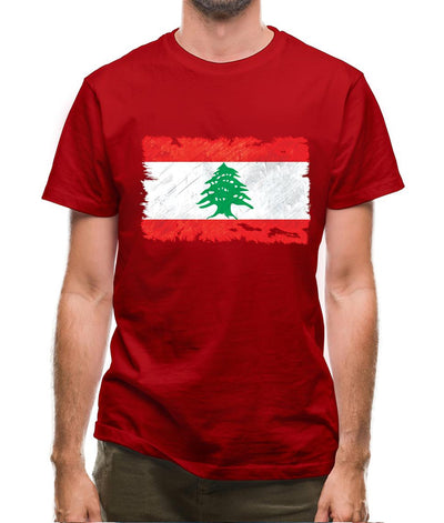 Lebanon Grunge Style Flag Mens T-Shirt