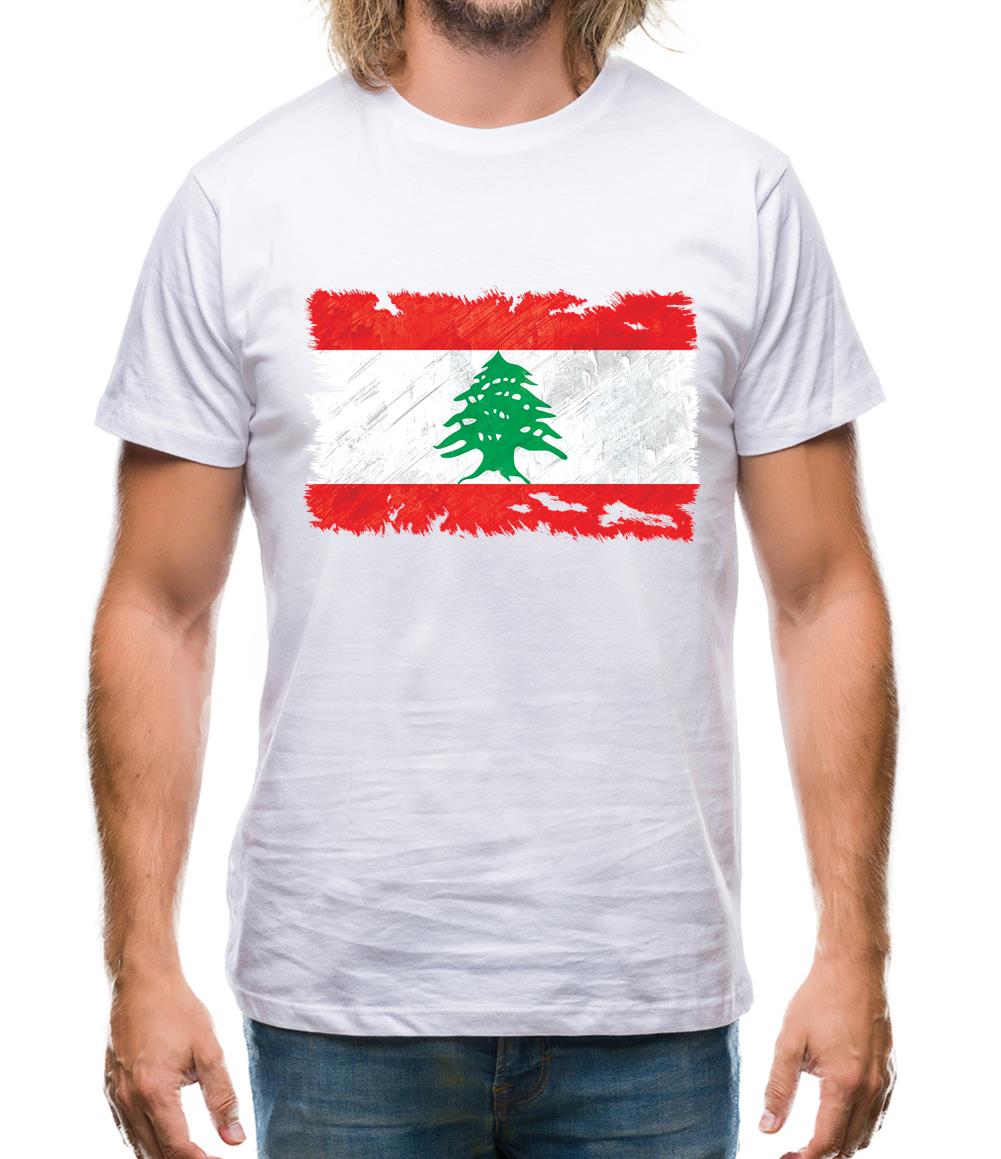 Lebanon Grunge Style Flag Mens T-Shirt