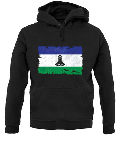 Lesotho Grunge Style Flag unisex hoodie