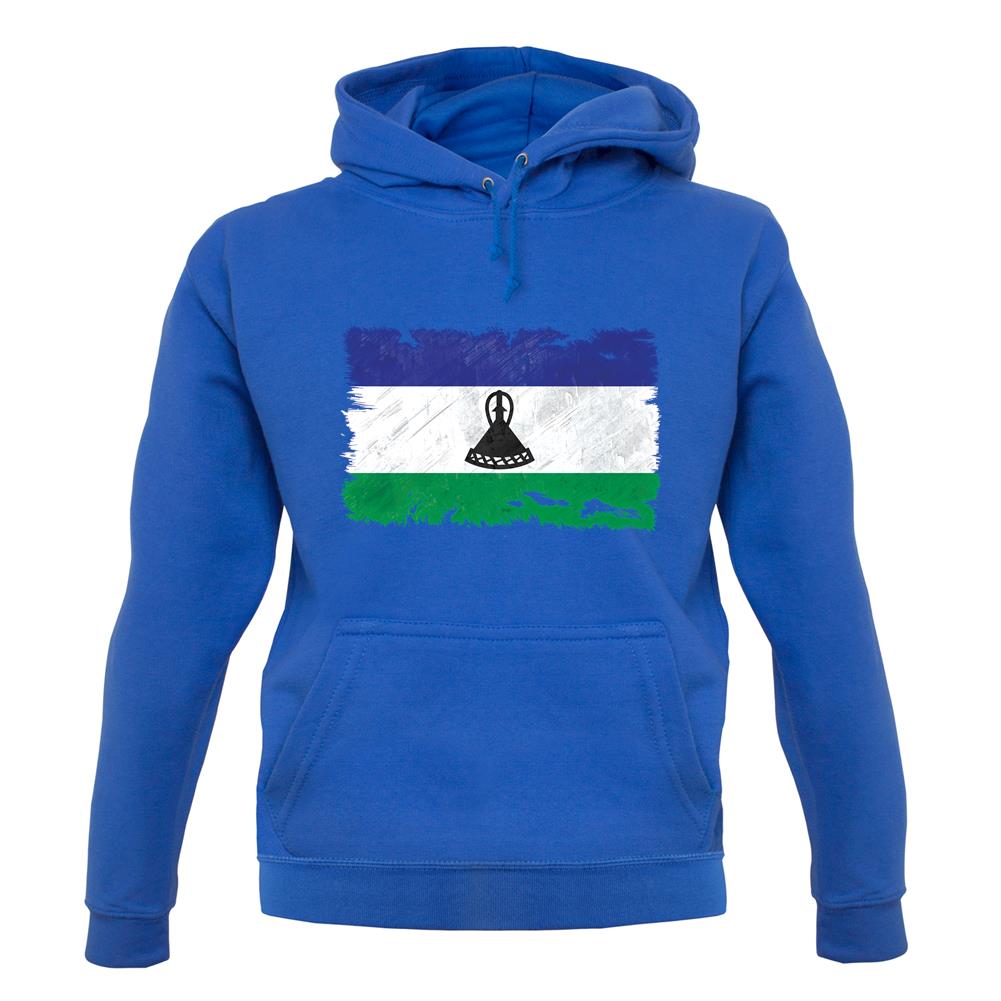 Lesotho Grunge Style Flag unisex hoodie