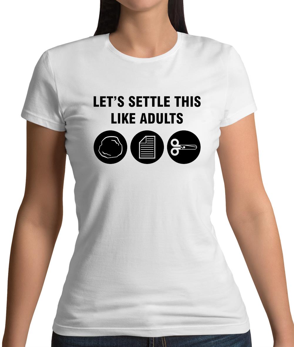 Settle This Like Adults Rock Paper Scissors Womens T-Shirt