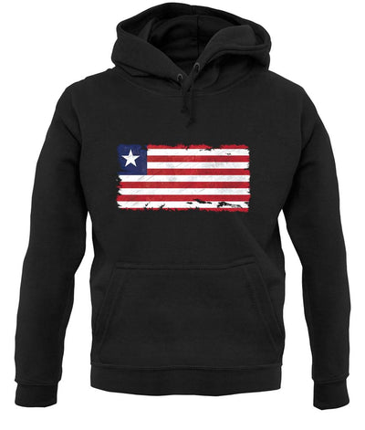 Liberia Grunge Style Flag unisex hoodie
