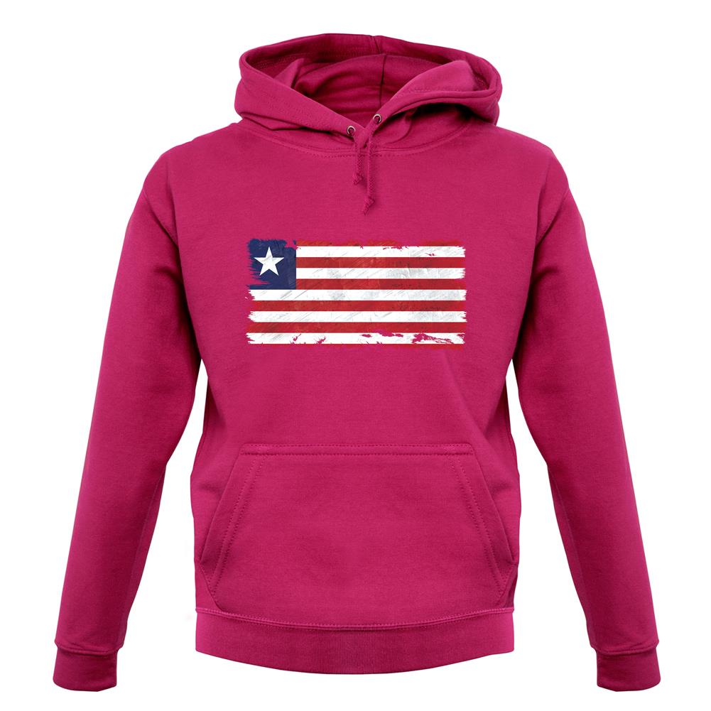 Liberia Grunge Style Flag unisex hoodie