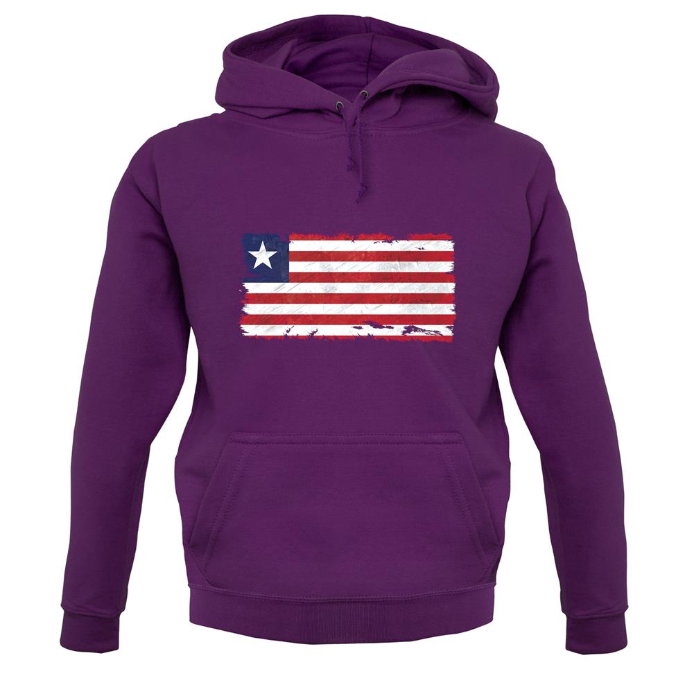 Liberia Grunge Style Flag unisex hoodie