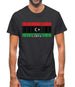 Libya Barcode Style Flag Mens T-Shirt