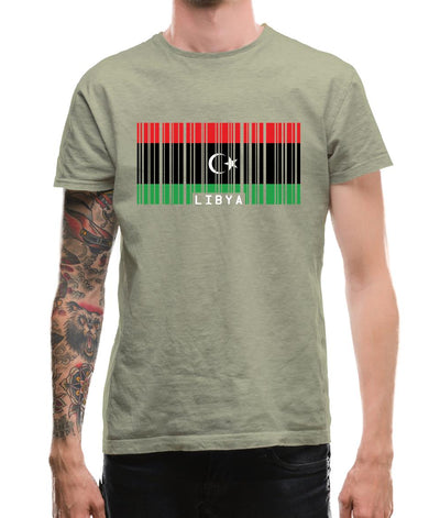 Libya Barcode Style Flag Mens T-Shirt