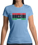 Libya Barcode Style Flag Womens T-Shirt