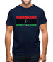 Libya Barcode Style Flag Mens T-Shirt