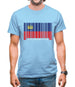 Liechtenstein Barcode Style Flag Mens T-Shirt