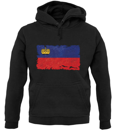 Liechtenstein Grunge Style Flag unisex hoodie