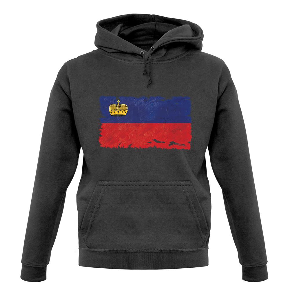 Liechtenstein Grunge Style Flag unisex hoodie