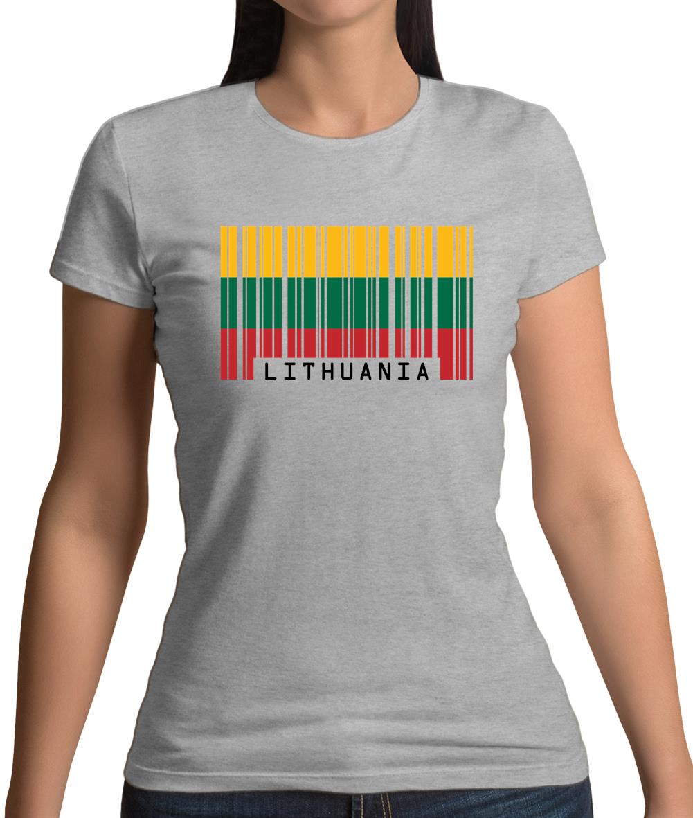 Lithuania Barcode Style Flag Womens T-Shirt