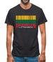 Lithuania Barcode Style Flag Mens T-Shirt