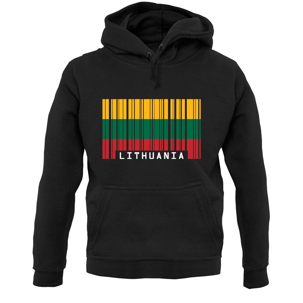 Lithuania Barcode Style Flag Unisex Hoodie
