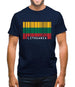 Lithuania Barcode Style Flag Mens T-Shirt