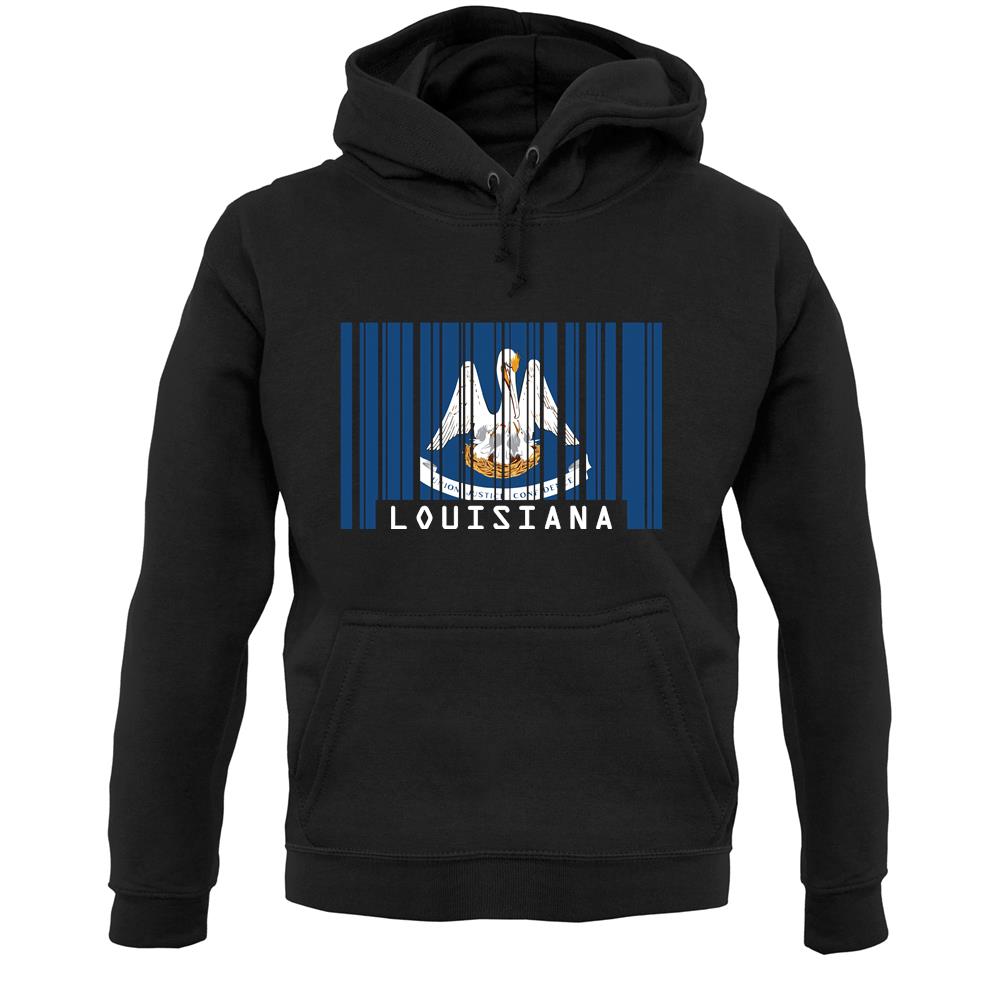 Louisiana Barcode Style Flag Unisex Hoodie