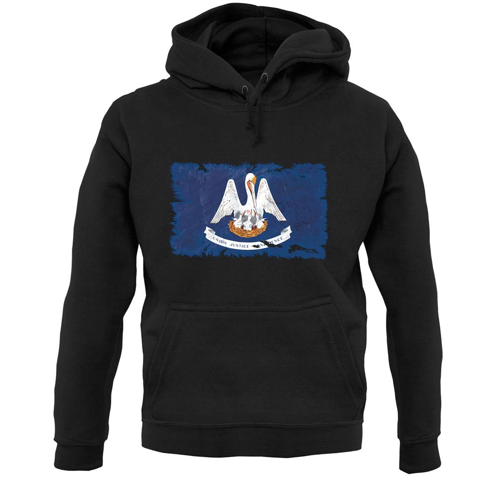 Louisiana Grunge Style Flag Unisex Hoodie
