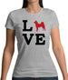 Love Akita Dog Silhouette Womens T-Shirt