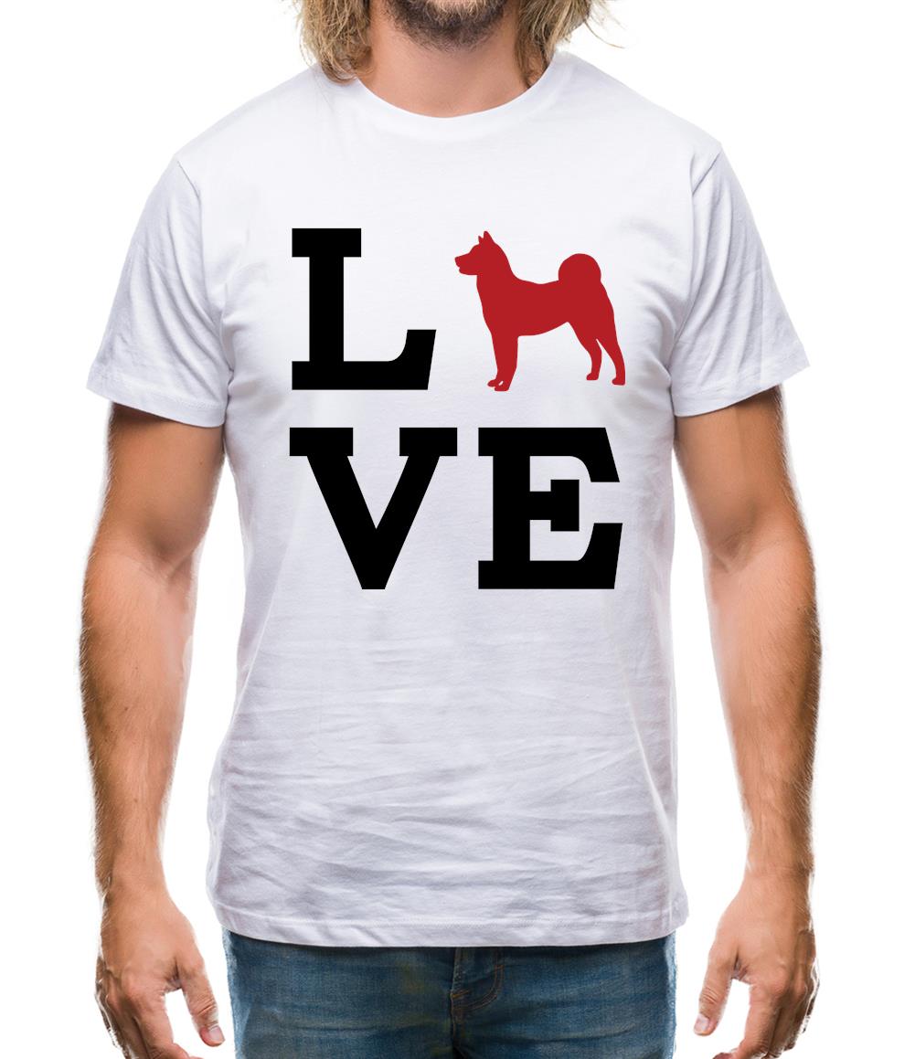 Love Akita Dog Silhouette Mens T-Shirt
