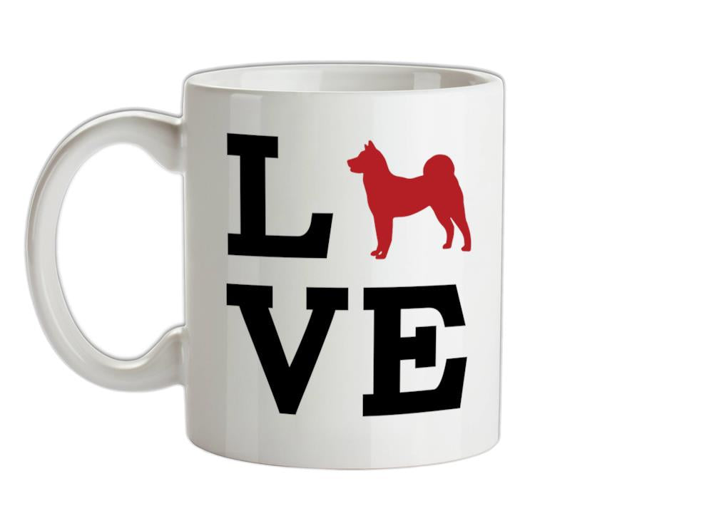 Love Akita Dog Silhouette Ceramic Mug