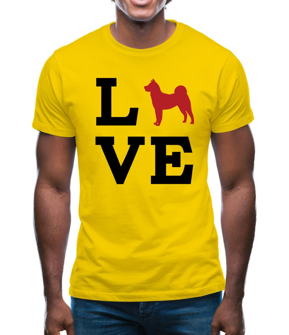 Love Akita Dog Silhouette Mens T-Shirt