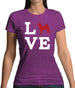 Love Akita Dog Silhouette Womens T-Shirt