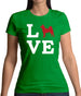 Love Akita Dog Silhouette Womens T-Shirt