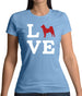 Love Akita Dog Silhouette Womens T-Shirt