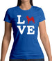 Love Akita Dog Silhouette Womens T-Shirt