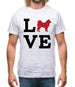 Love Alaskan Malamute Dog Silhouette Mens T-Shirt