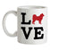 Love Alaskan Malamute Dog Silhouette Ceramic Mug
