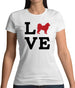 Love Alaskan Malamute Dog Silhouette Womens T-Shirt